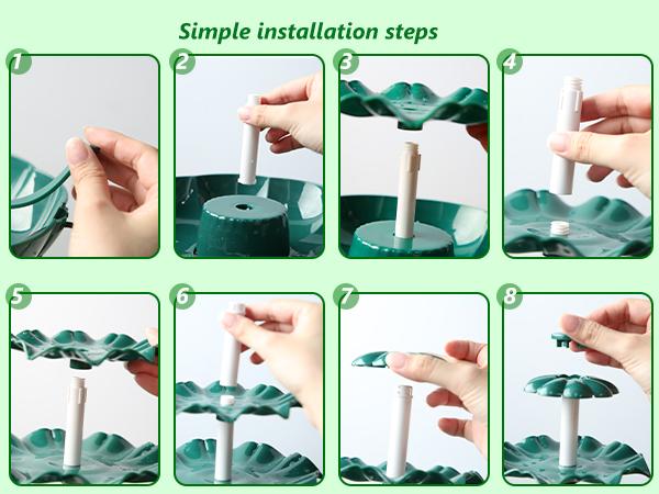 AISITIN 6.5W Solar Bird Bath Fountain with 3 Tiered Bird Bath Upgraded 2025, DIY Detachable Solar Water Fountain Pump with Fixed Equipment for Garden Decoration, Outdoor Bird Feeder and Waterfall