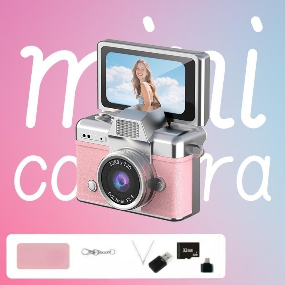 CCD Flip Screen Keychain Camera! Full Set with 32GB Storage, Reader & Adapter. Capture HD Moments Anytime. Cute, Portable, Ideal Christmas Surprise!