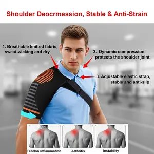 Knitted Sports Strap Shoulder Pad One Shoulder Fitness Shoulder Strain Fixed Pressurized Joint Protector Adjustable Elastic Strap