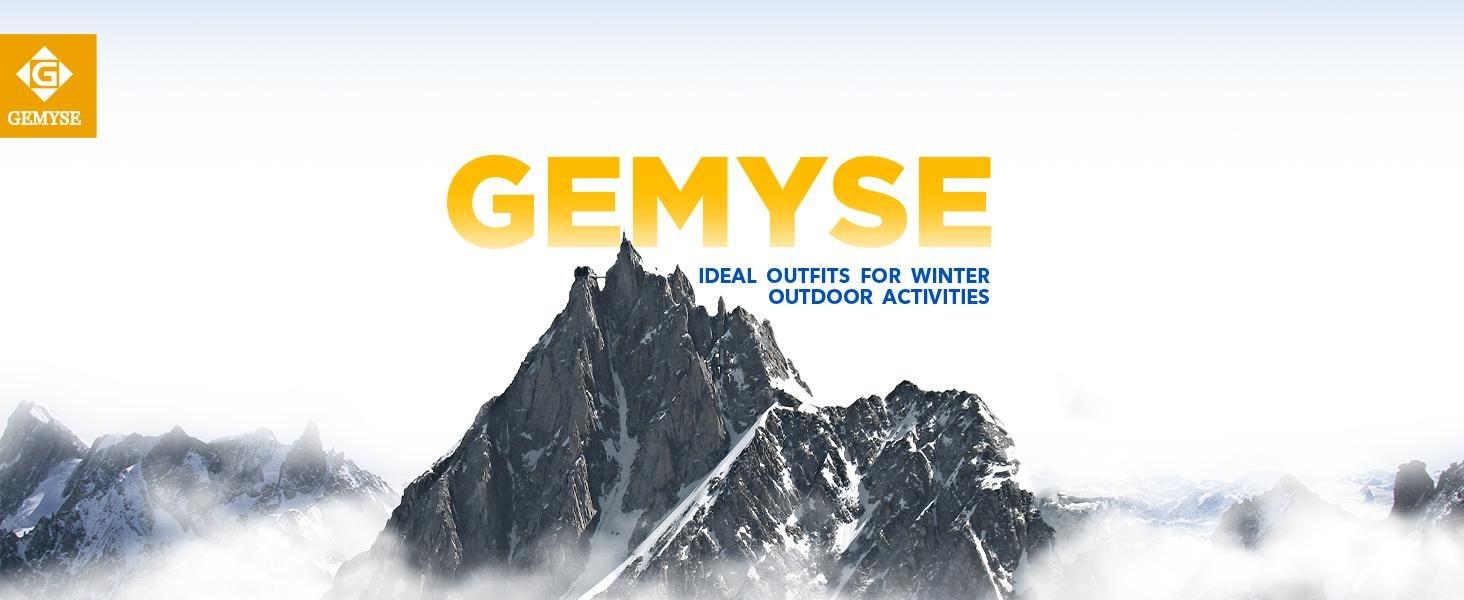 GEMYSE Men's Mountain Waterproof Ski Snow Jacket Winter Windproof Rain cold weather fleece lining Water Resistant solid