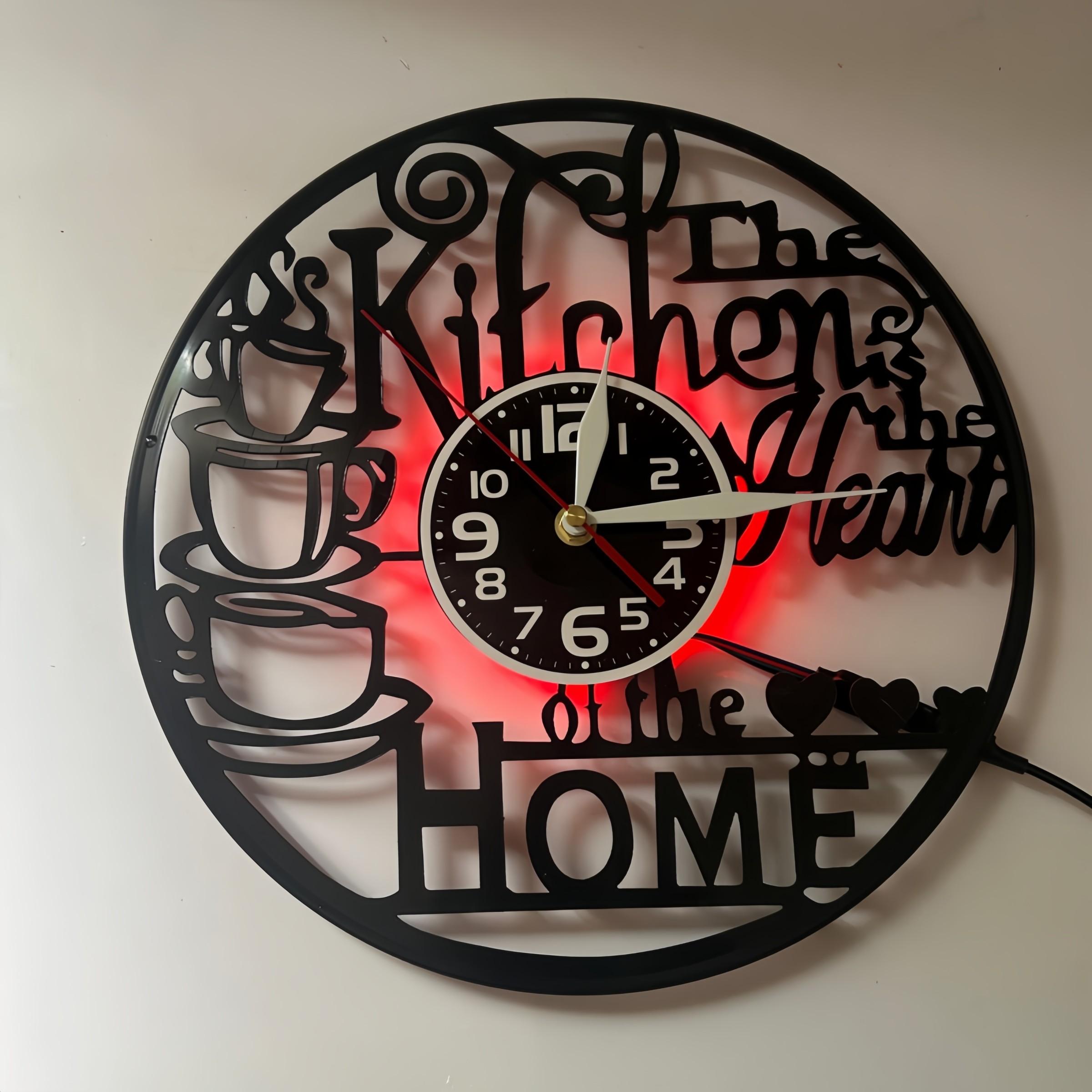 Coffee Cup LED Wall Clock, Stackable Coffee Cups with Steam Lines, Precision Timekeeping, Atmosphere Art Decor, Ideal for Coffee Lovers, Home Decor