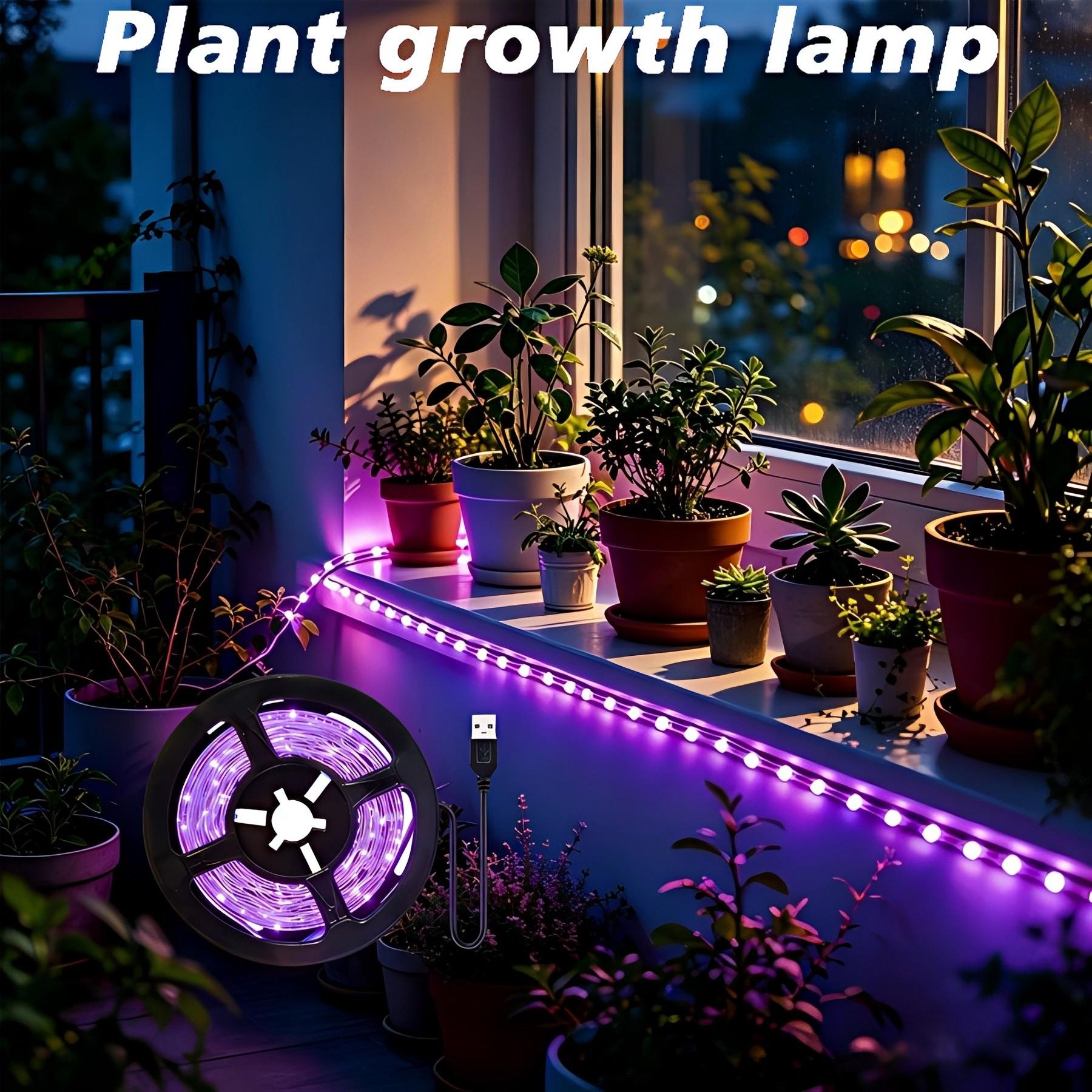 1PC USB Powered LED Plant Growth Light Strip, Ideal for Indoor Flowers, Vegetables, Fruits, Auxiliary Lighting.