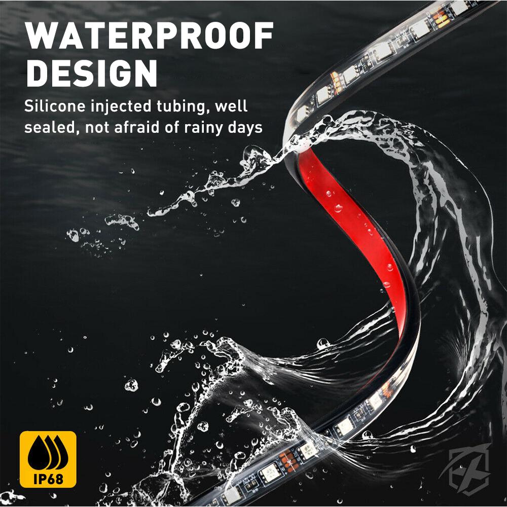 AUXITO RGB LED Strip Under Car Tube Underglow Underbody System Neon Light Lamp Kit
