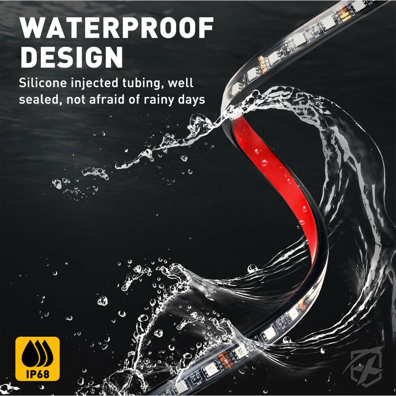 AUXITO RGB LED Strip Under Car Tube Underglow Underbody System Neon Light Lamp Kit