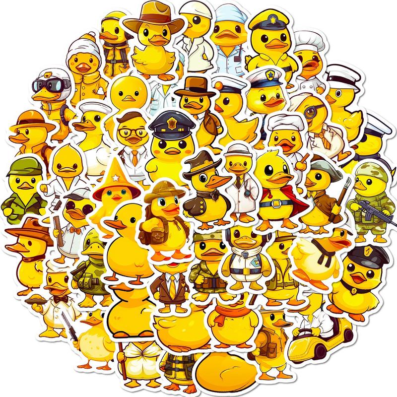 50PCS Cute Duck Sticker, Duck Vinyls Waterproof Bottle Sticker Decal for Laptop, Skateboard, Motorcycle, Notebook