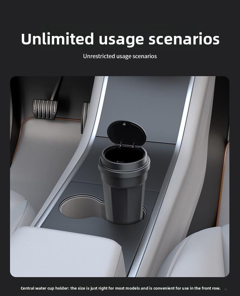 VehicleTrashBinCupHolderPhoneStorageCarOrganizingBoxFruitPeelBucket