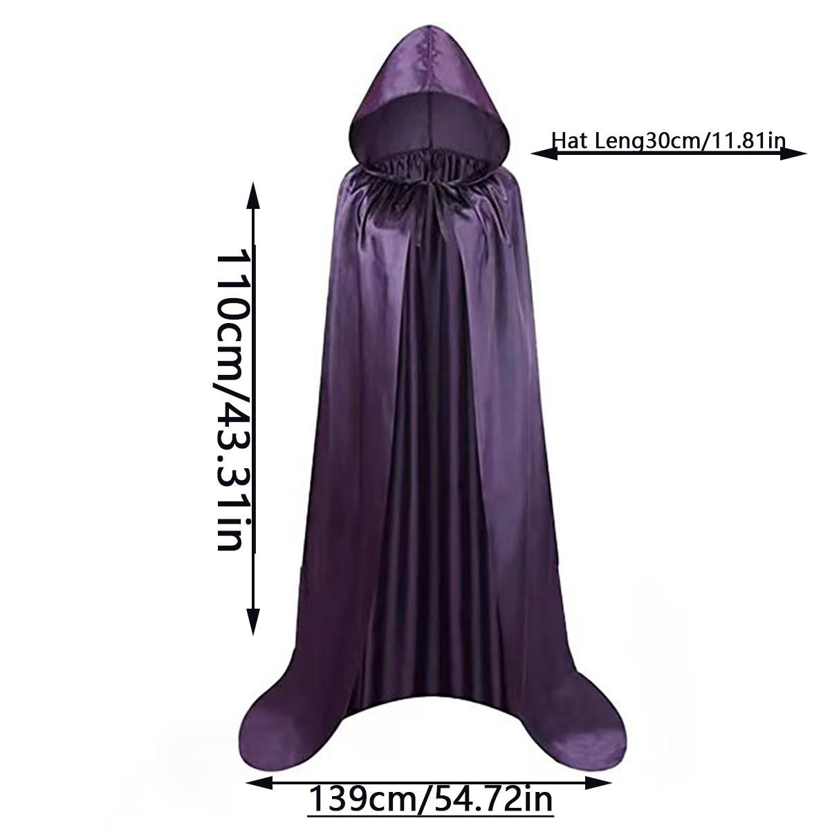 Dark Halloween Hooded Cape, Chiffon Gothic Witch Vampire Adult Horror Cosplay Costume, Perfect for Halloween Party