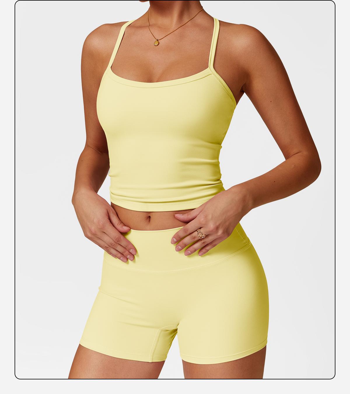 MFVIM Women's Yoga Wear Backless Lace Up Sports Bra and High Waisted Hip Lifting Shorts Matching Workout Set butt-lifting Pilates Improver Suit Sleeveless Gym Tops Lightweight Activewear Running Outfits Sporty Style Clothes SpringStatements