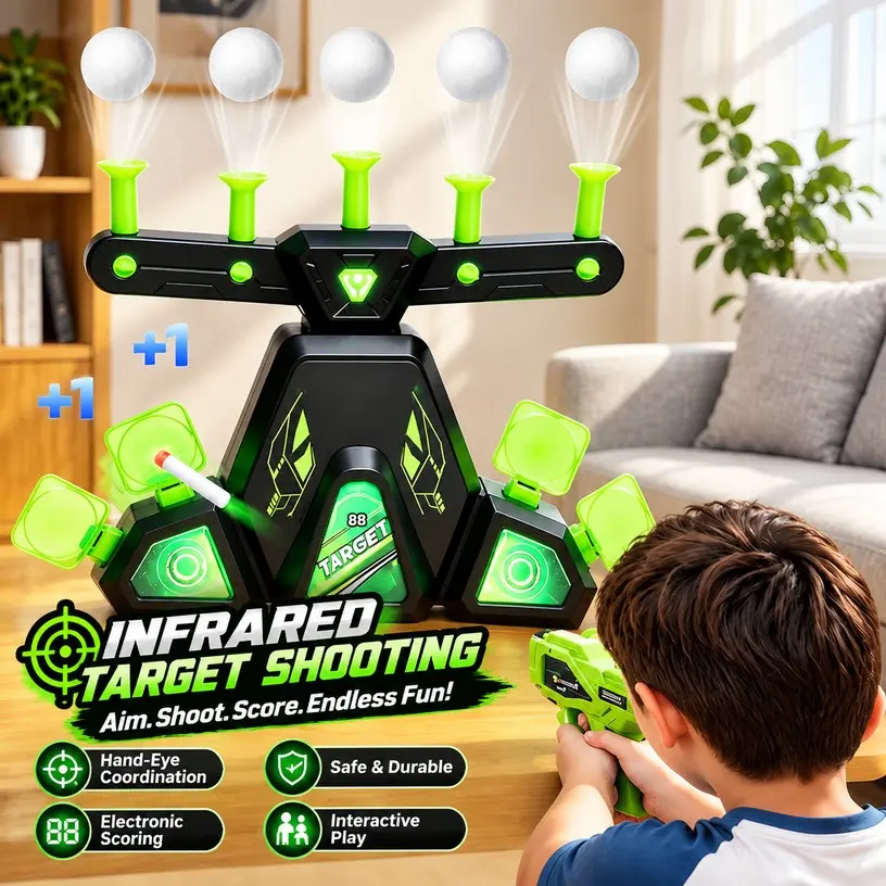 Floating Shooting Target Game, Electronic Scoring Hover Ball Shooting Toy with Soft Foam Dart Blaster, Foam Dart Launcher, Improve Hand-Eye Coordination & Reaction, Family Party Game, Gift for Boys Girls Age 6+, Christmas Birthday Present
