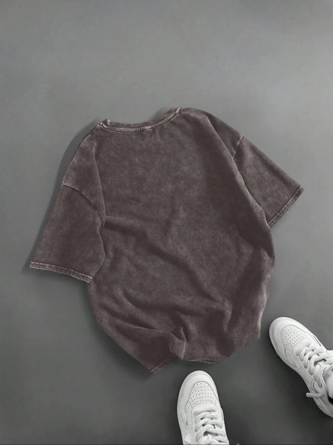 Men's Los Angeles Letter Print Short Sleeve Graphic Tee, Vintage Trendy Casual Round Neck T-shirt for Daily Wear, Men's Summer Outfit, Tops