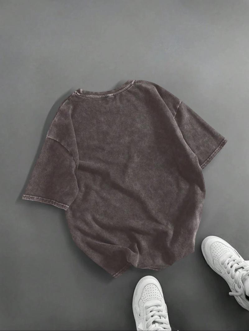 Men's Los Angeles Letter Print Short Sleeve Graphic Tee, Vintage Trendy Casual Round Neck T-shirt for Daily Wear, Men's Summer Outfit, Tops