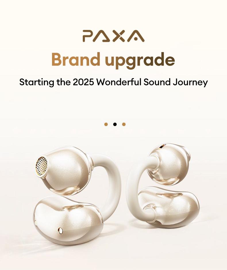 PAXA Earclip C7 Clip-on Design Wireless Earphones, Upgraded Panoramic Sound Headset, Comfortable Wearing & IPX5 Waterproof Sports Earbuds for Work, Fitness