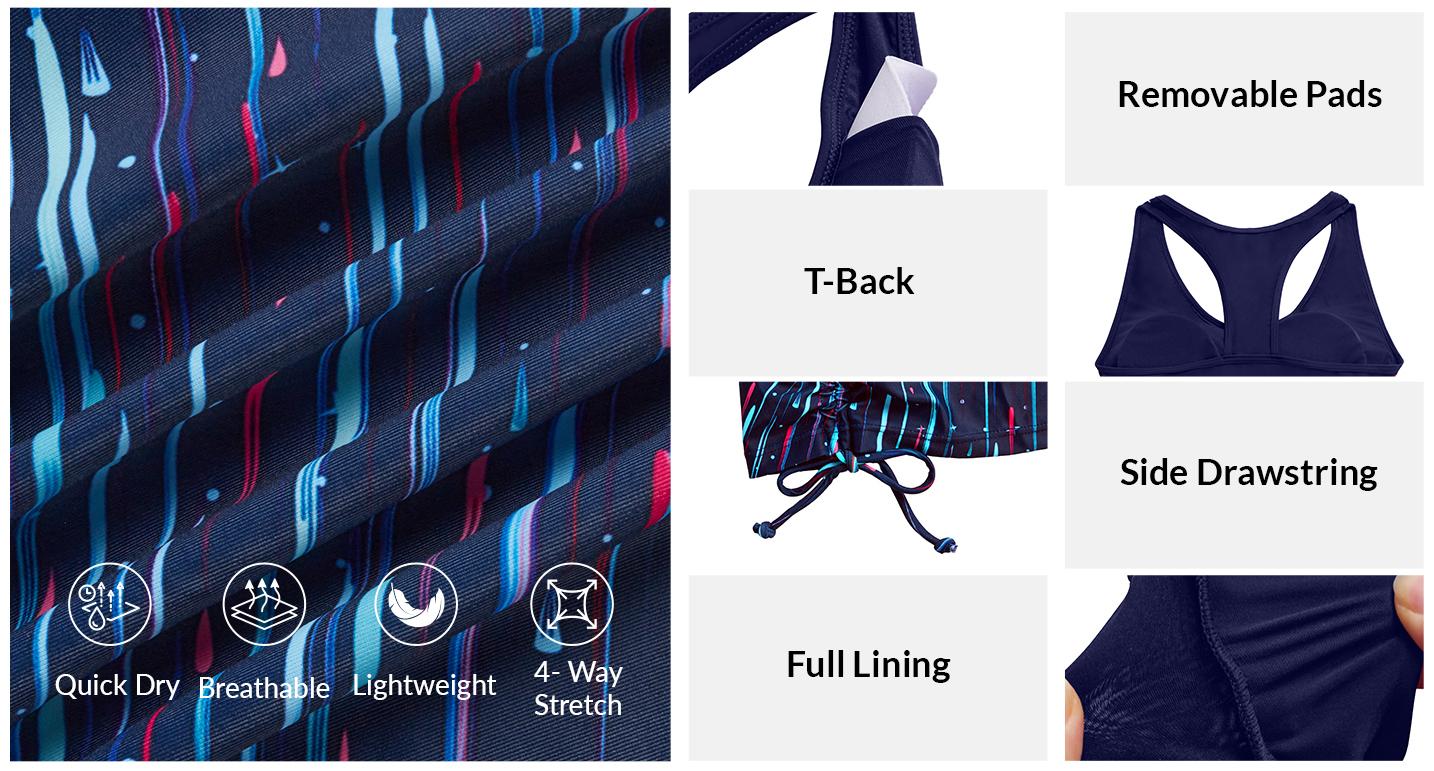 Yonique Women Two Piece Tankini Swimsuits with Shorts Athletic Bathing Suit with Swim Shorts Racerback Swimwear Yonique Women Two Piece Tankini Swimsuits with Shorts Athletic Bathing Suit with Swim Shorts Racerback Swimwear