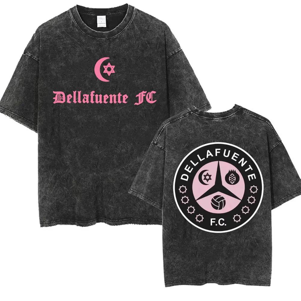 Rapper Dellafuente 2025 Tour Vintage Washed T-shirt Men Women Summer Fashion Short Sleeve T Shirt Oversized 100% Cotton T Shirts