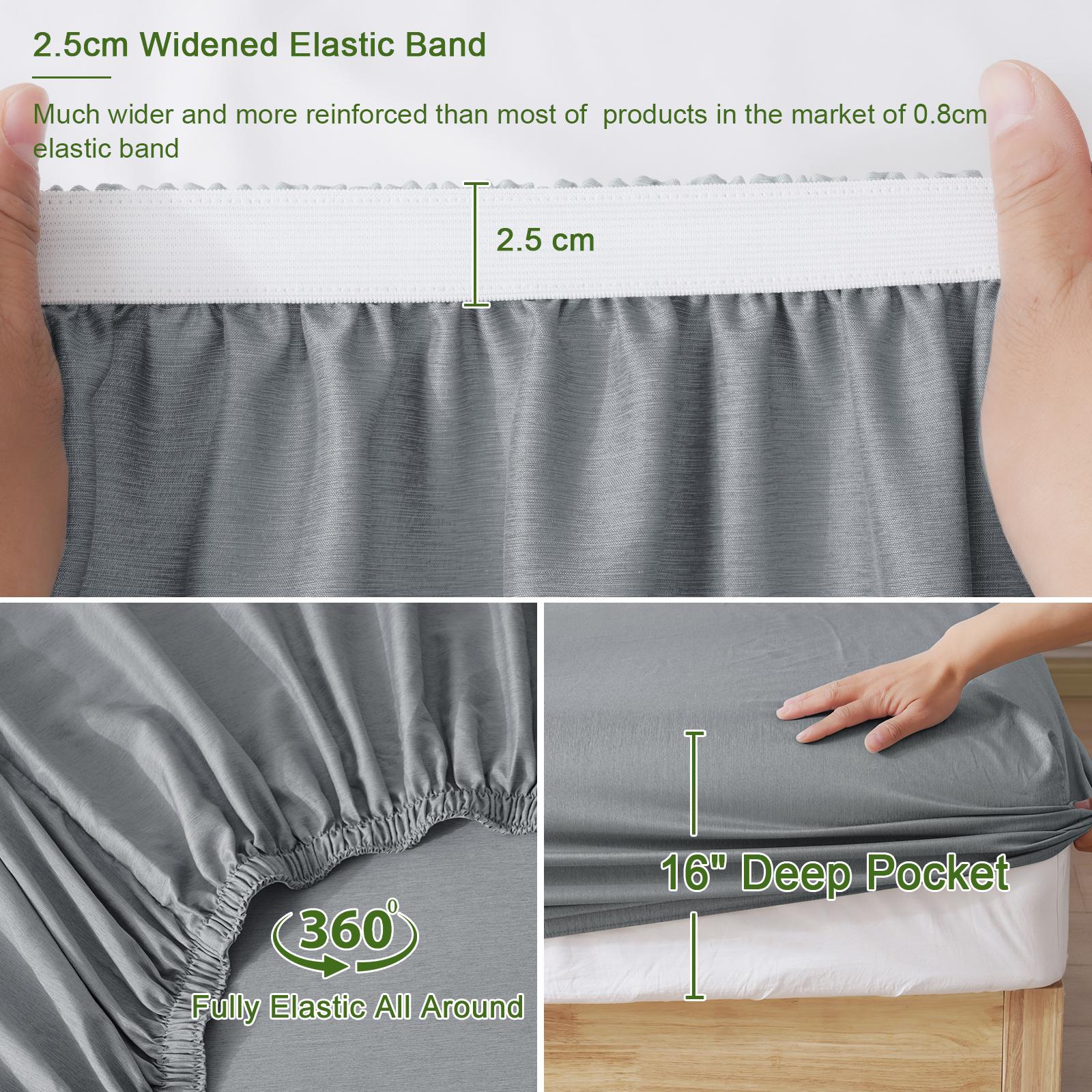 New Linen Bedding Set Oeko-Tex Certified Hotel Luxury Soft Skin-Friendly Breathable Anti-Wrinkle Fade Resistant Non-Slip Deep Pocket Design