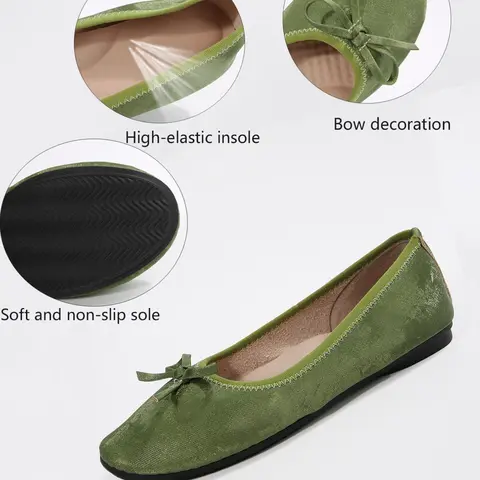 Foldable Balletcore Low Top Flats - Wide Fit Comfy Slip-Ons