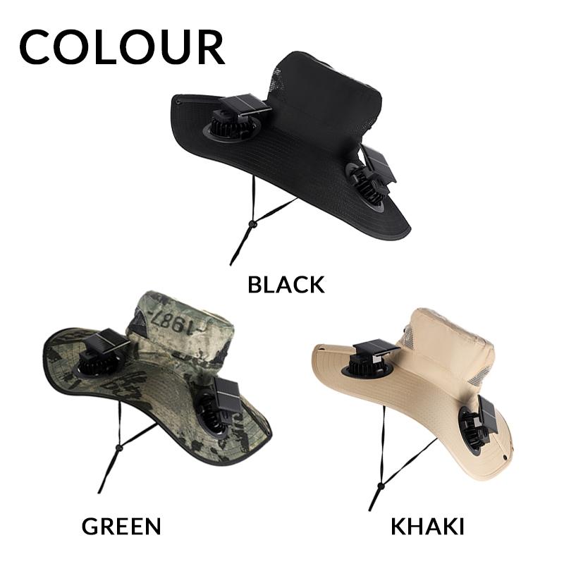 Solar Fan Hat, Equipped With Two Solar Fans, Unisex Wide-Brimmed Sun Hat, Solar Powered Hat, Usb/Solar Dual Power Supply, Three Wind Speed Settings, Rechargeable Battery, Men'S Fishing Hat, Suitable For Outdoor Hiking, Mountaineering, Travel And Camping.