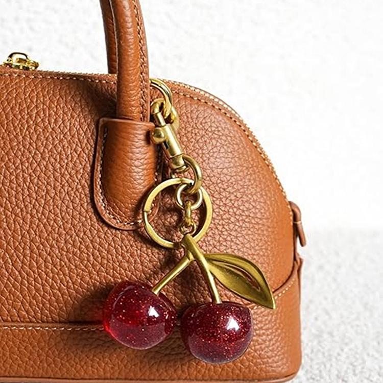 Cute Cherry Design Sparkly Bag Charm Lightweight Stylish Adorable Pendant for Women Girls Perfect Everyday Use Charming