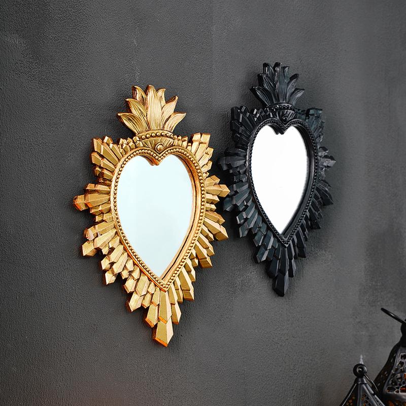 1PC, golden and black flame heart-shaped decorative pendant, resin material sacred heart decorative pendant, suitable for religious wall decoration, home wall decoration or photography prop decoration, theme party decoration #TOP PICKS