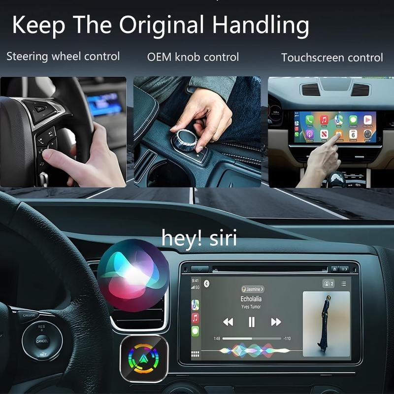Wireless Apple Carplay Adapter, Compatible with iPhone & Android, Fast Connection, Mini USB Design, Plug-And-Play, No Delay