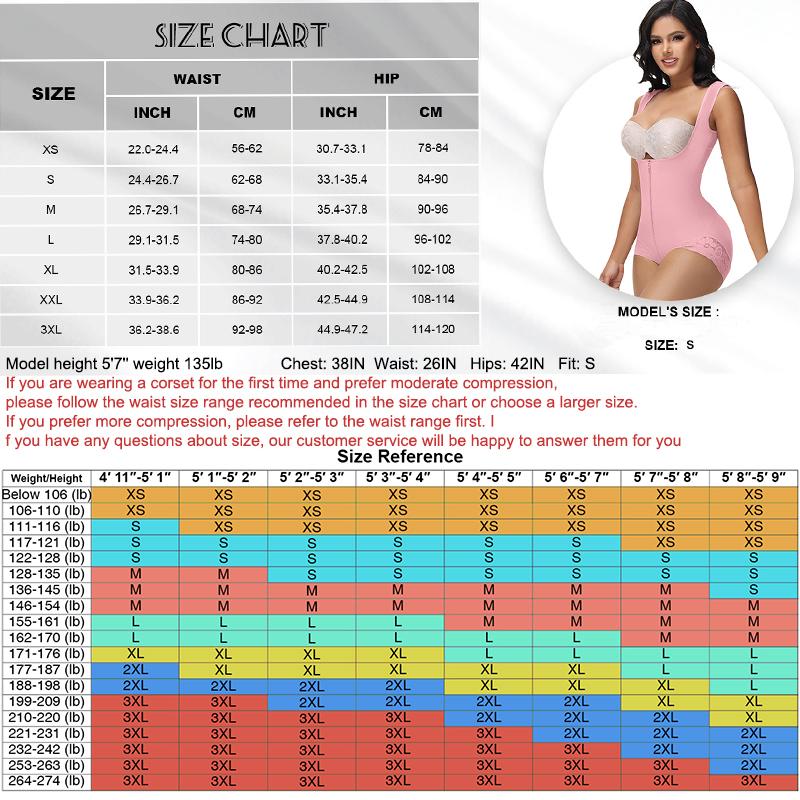 JOSHINE SHAPER Fajas Moldeadoras Shapewear Tummy Control Full Body Shaper Post Surgery Compression Garment with Invisible Zipper & Adjustable Hooks for Women Soft Adjustable Bodysuit Clothes Lace Valentine's Day Gifts