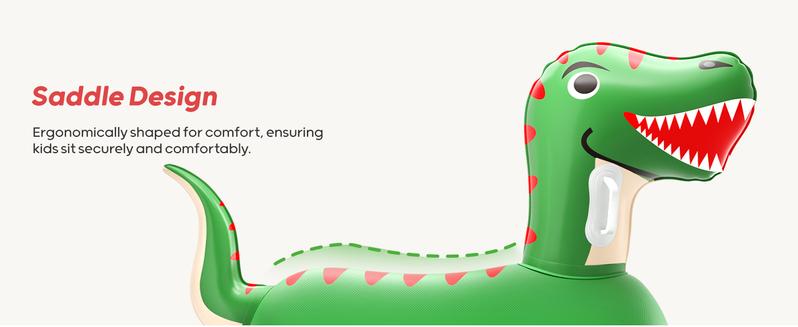 QPAU 1/2 PCS Bouncy Dinosaur Toys Medium size for 2 Years+, Large size for 5 Years+, Toddler Play Fun Toy Inflatable Jumping Bouncy Horse Animal Hopper, Outdoor & Indoor Ride On Hopping Bouncer for Kids Boys Girls Energy Out and Work Out