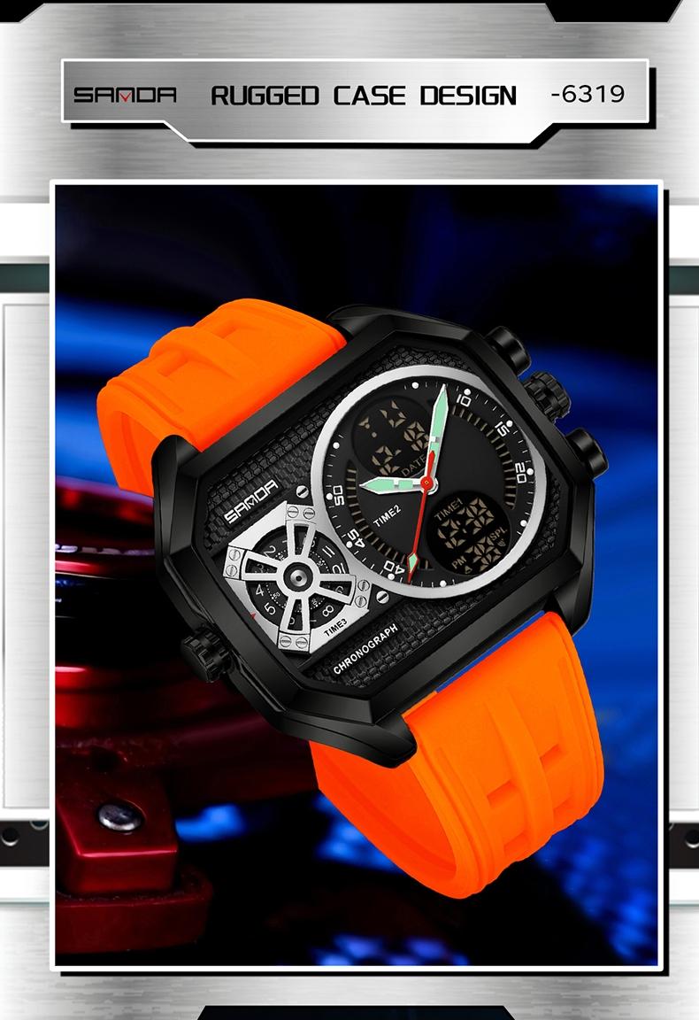 Sanda Multifunctional Digital Watch, Alloy Case, Waterproof, Luminous, Stopwatch, Alarm, Hourly Chime, Perfect Birthday Gift
