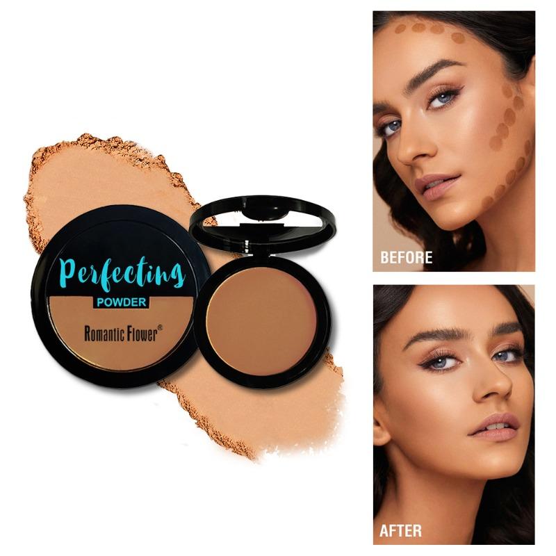 Dark powder single layer matte waterproof concealer makeup with powder puff