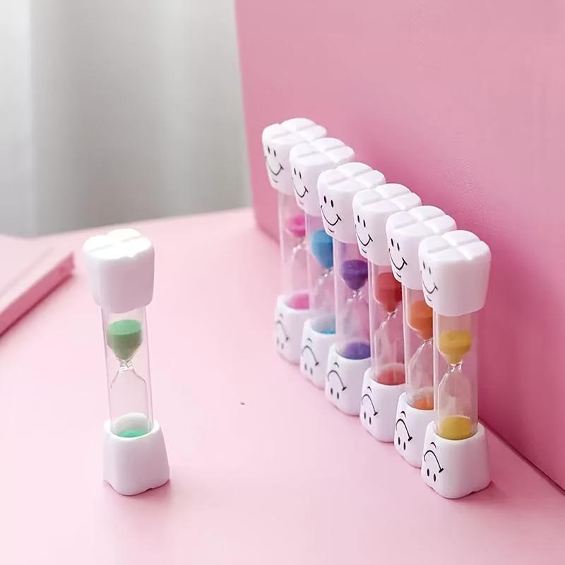Seven Minute Toothbrush Sand Timer, Colorful Happy Face Design, Mini Kitchen Timer for Brushing Teeth and Cooking, Fun Timer