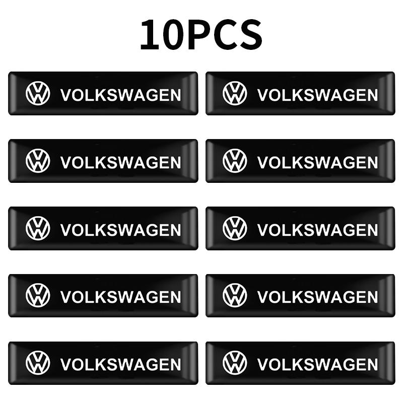 Volkswagen 10Pcs Long/Short Car Styling 3D Epoxy Car Stickers Emblem Badge Decoration Decals For Volkswagen VW GTI Polo Golf 4 5 6 7 Passat B6 B7 Scirocco CC Tiguan Touran Touareg Taigo Jetta Auto Accessories