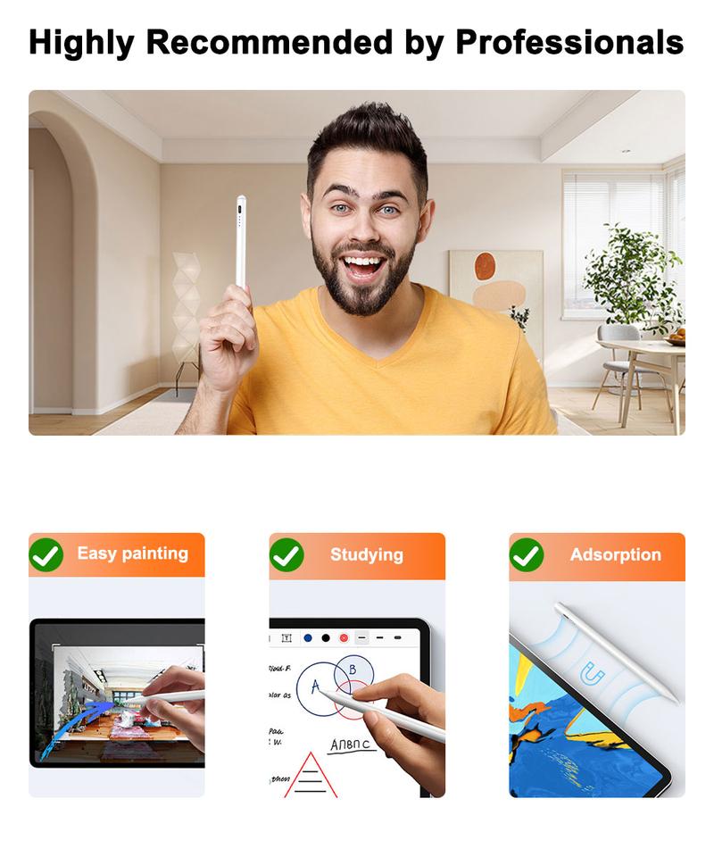 Stylus Pen for Android Tablets & Mobile Phones.Not compatible with iPad. Touch Pen for iPhone Tablet. Capacitive Pen for XIAOMI HUAWEI White Smartphone