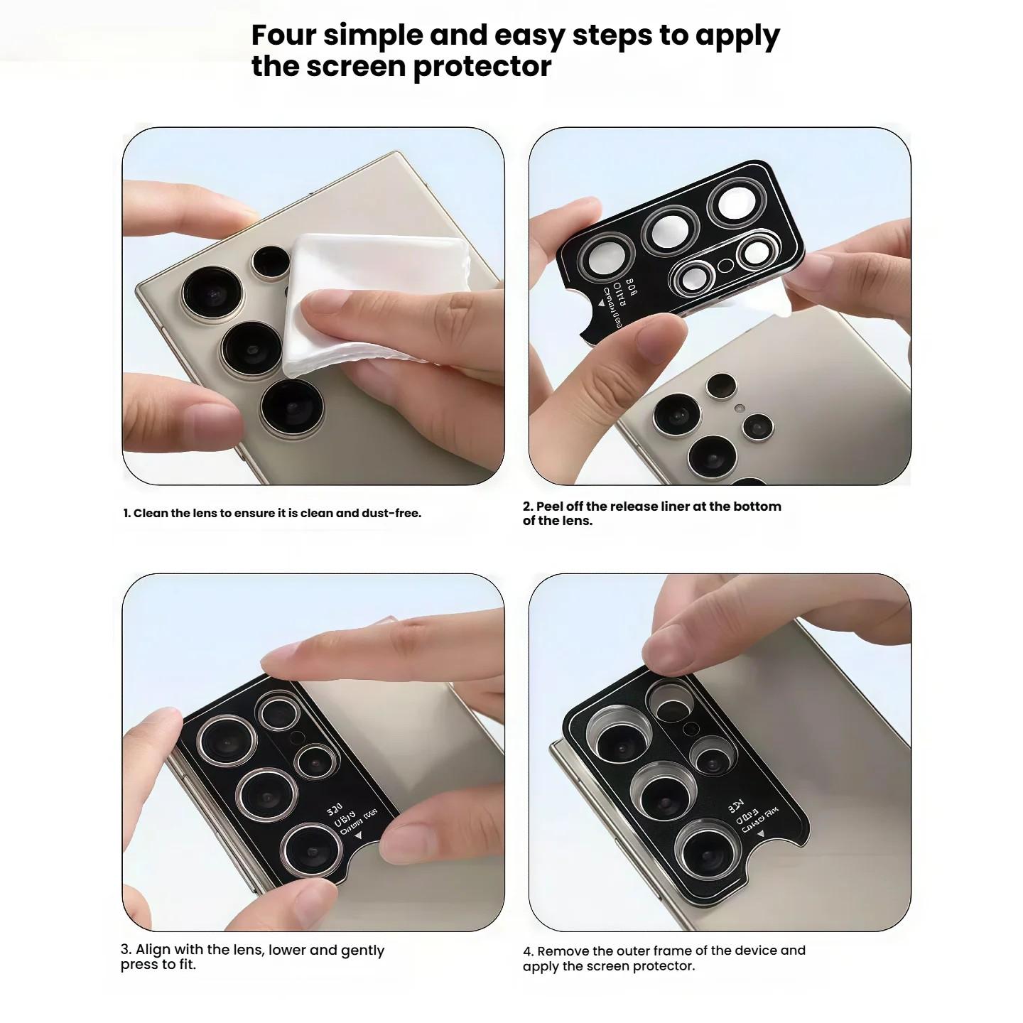 Camera Lens Protector for Samsung Galaxy S26 S25 S24 S23 Ultra Plus, Metal Aluminum CircleTempered Glass Camera Protector, Military Grade Shatterproof，Case Friendly, Accessories Lens Protector-Black