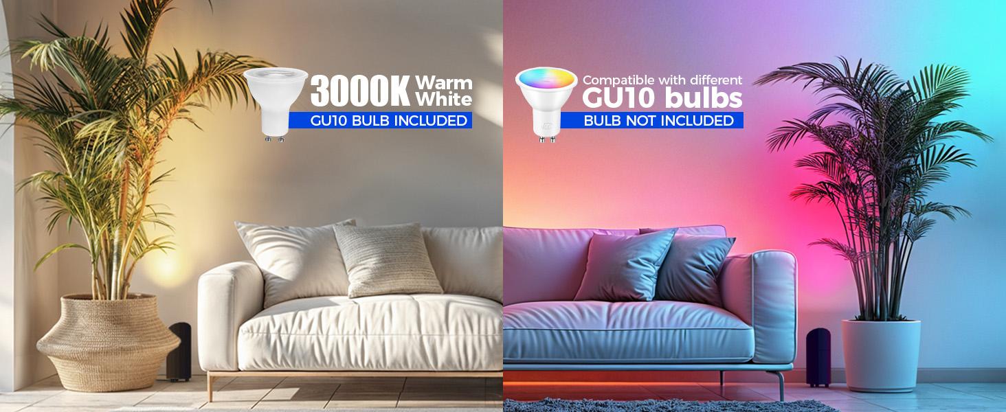 Barrina Uplighting Indoor Spotlight, 2 in 1, 3000K GU10 Bulb, LED Spot Lights for Plant Picture Home,2 Packs