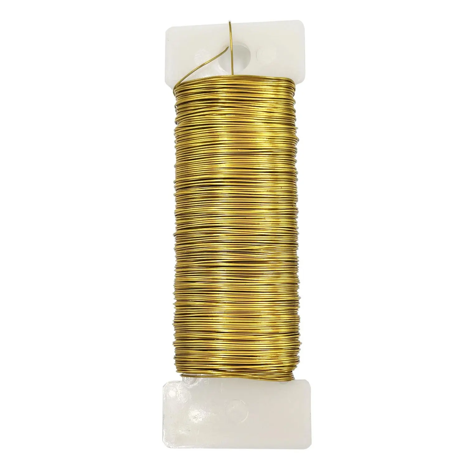 26 Gauge Golden Metal Floral Wire, 38 Yards/35 Meters for Christmas Wreaths, Tree Decoration, Flower Arrangement, DIY Craft, Flower Bouquet Accessories, Garden and Jewelry Making