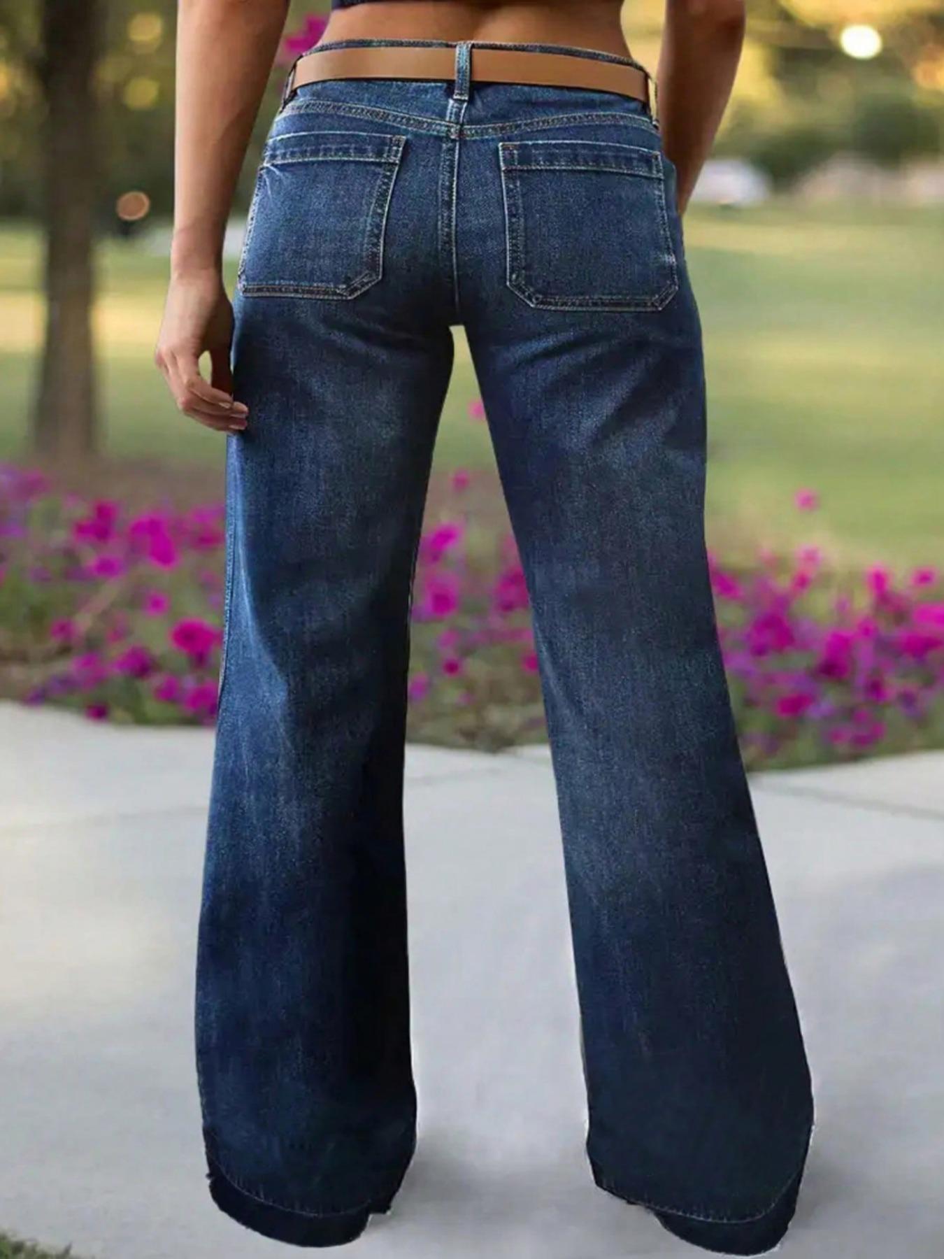 Women's Loose Straight Leg Denim Jeans, Comfortable Casual Style, Perfect for Daily Wear and Outdoor Activities, T-chic