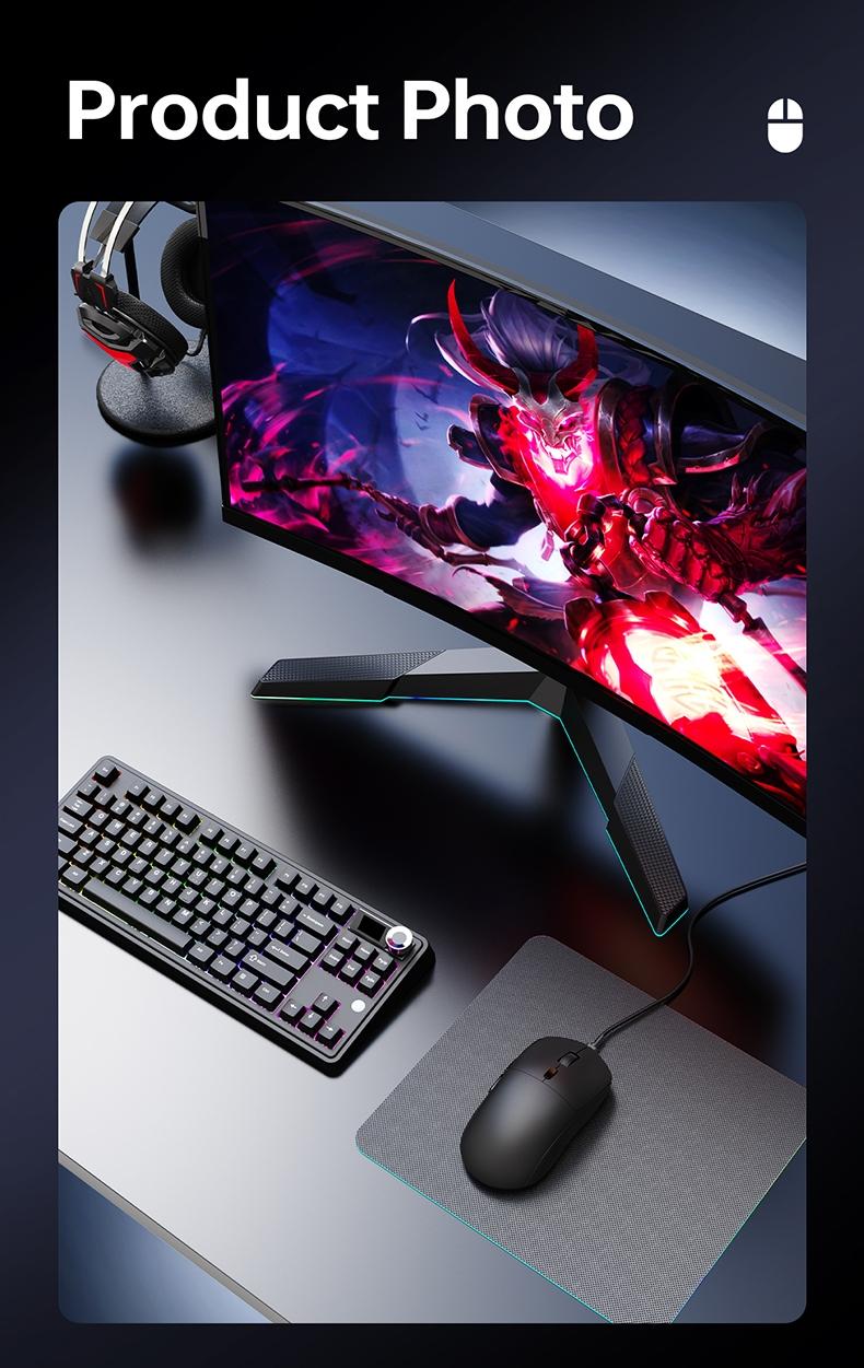 NJ07 Wireless Office Mouse AJAZZ Soft Tone Button the third mock examination Computer Office Mouse 1kHz Rate of Return Game Mouse 2.4G Wired BT Six gear DPI Adjustment 12800 Lightweight 67g Office Supplies Multi scenario Application