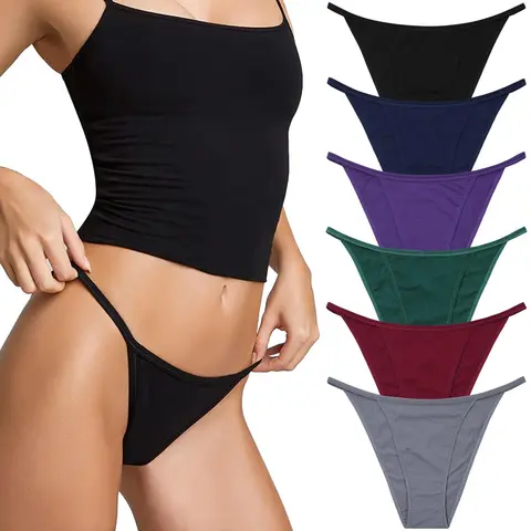LEVAO Women's Cotton Cheeky Bikini Panties 6-Pack - Underwear for Women, Soft Stretch Low-Rise, Lightweight Breathable, Skin Friendly Soft Panties, Yoga-Pant Friendly for Active Lifestyles, Dark Colors Separated, Not for Dry Cleaning, Gift Option,sohochic