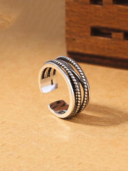 Vintage Court Style Thumb Ring for Women, Adjustable Bohemian Elegant Jewelry, Boho Style Rings, Multi-Layer Braided Open Finger Ring, Dainty Stacking Rings, All Seasons Gift Choice