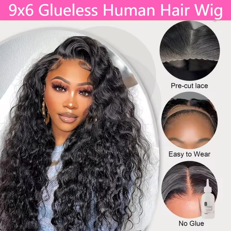 Bling Hair Deep Wave 9x6 Glueless Wigs Human Hair 5x5 Lace Clousure Wig For Black Women Ready to Wear 13x6 Deep Culy Wig Brazilian Human Hair Wig Pre Plucked TikTokShopBlackFriday