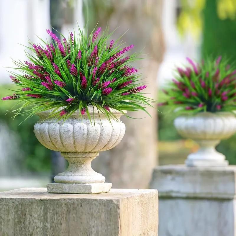 ☀️ [UV Resistant] Artificial Spring Greenery | Outdoor Porch Purple Flower - (Planter NOT Included)