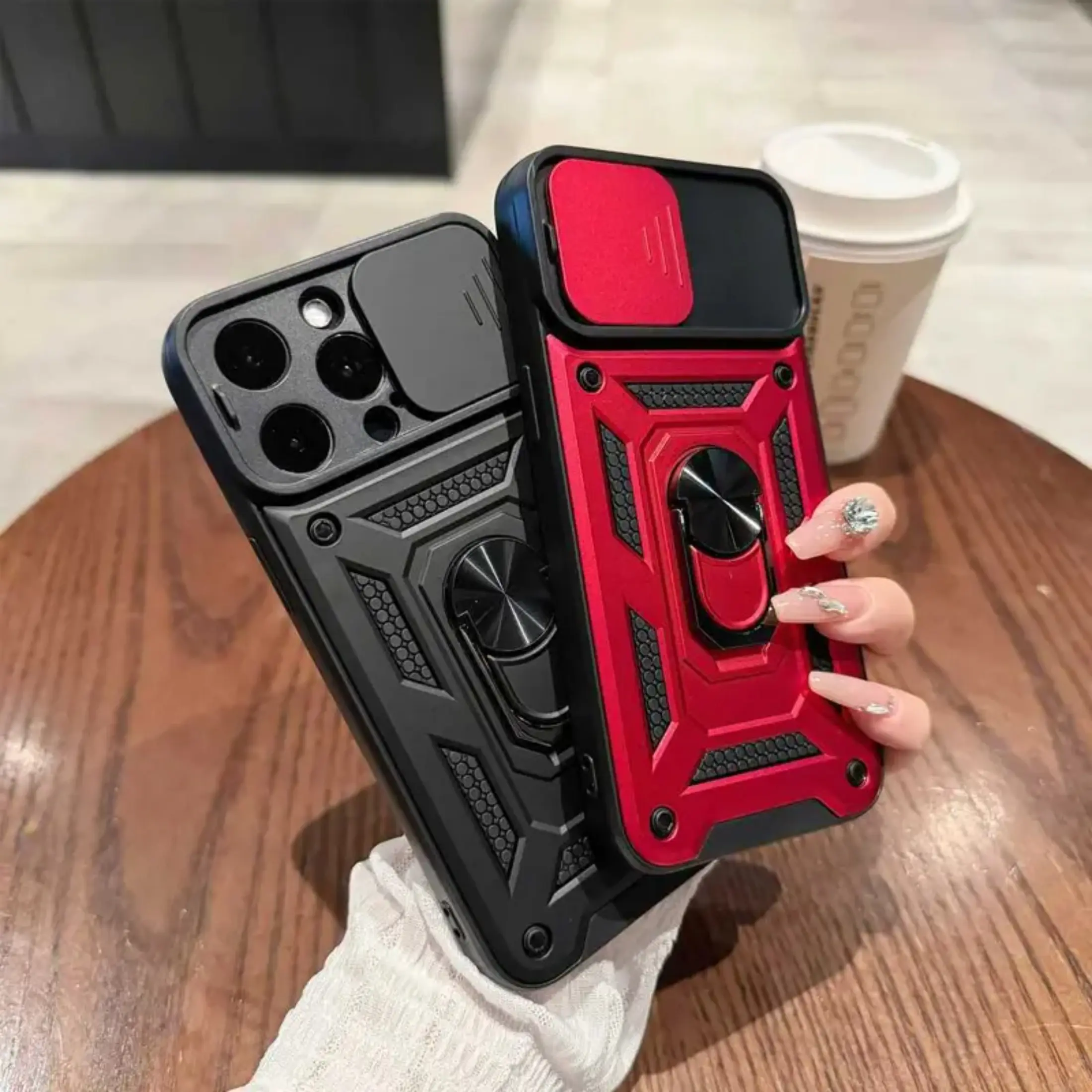 Military Grade Shockproof Phone Case for iPhone 17/16/15/14/13/12/11 Pro Max Plus Air Military Grade Rugged Case for iPhone 16 Pro Max, Heavy Duty Shockproof Cover with Ring Holder, Full Camera Protection