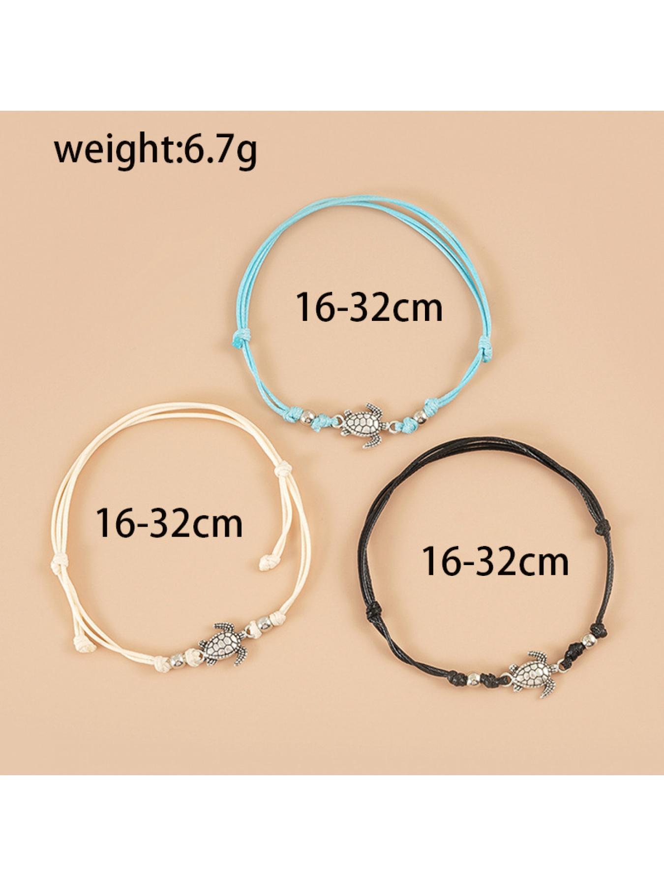 New vintage turtle-shaped bracelet made of wax rope, hand-woven turtle beach bracelet