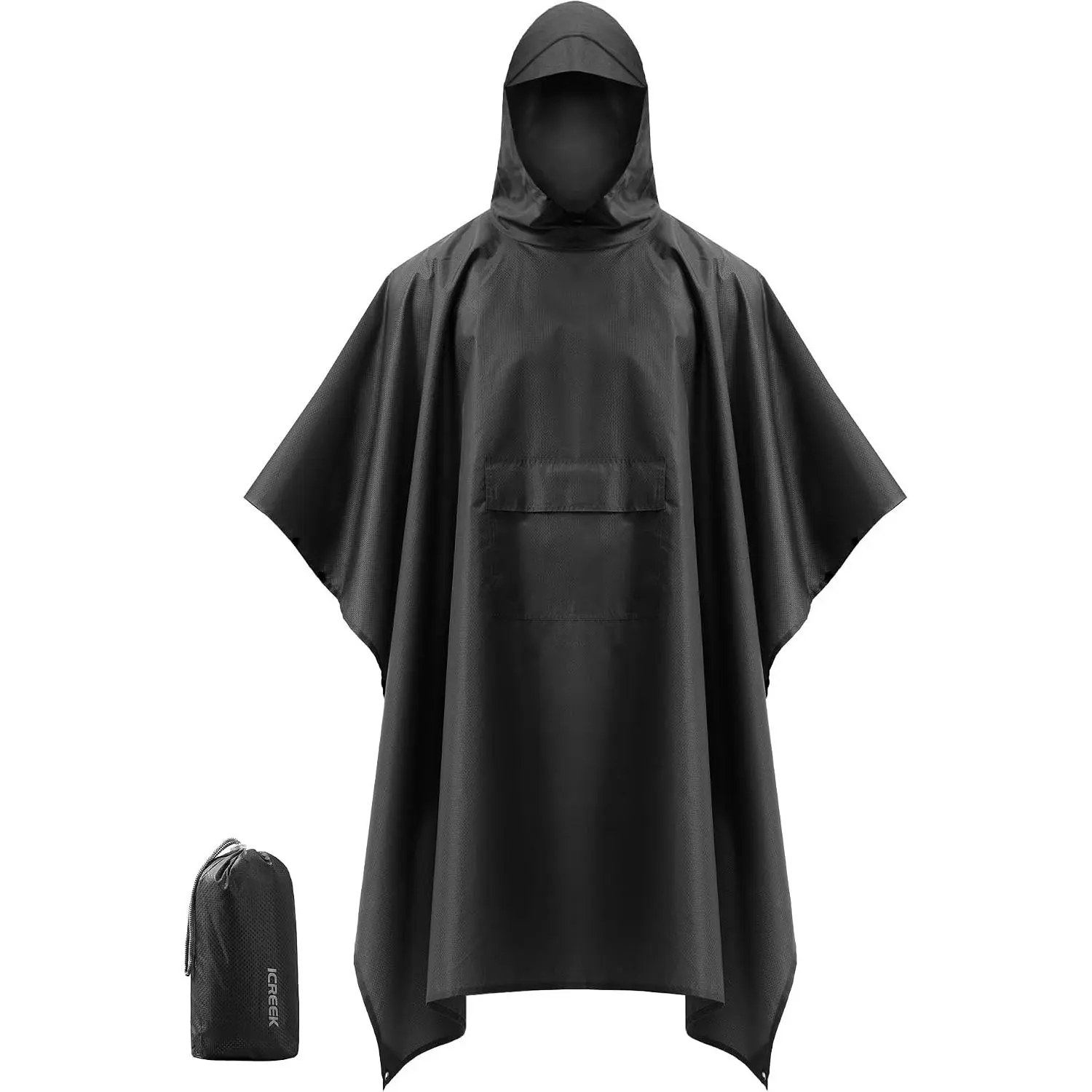 Hooded Rain Poncho Packable Unisex Raincoat Jacket with Pocket Waterproof Lightweight for Hiking, Camping, Outdoor