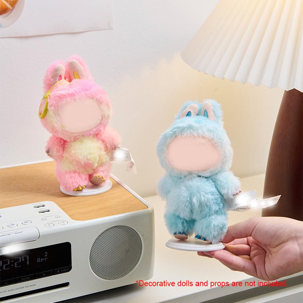 6-Piece Plush Pendant Display Set with Adhesive & Adjustable Stand, Designed for Labubu/Skullpanda/Dimoo/Molly Dolls - Ideal Display Kit for Fashion Enthusiasts, Reusable