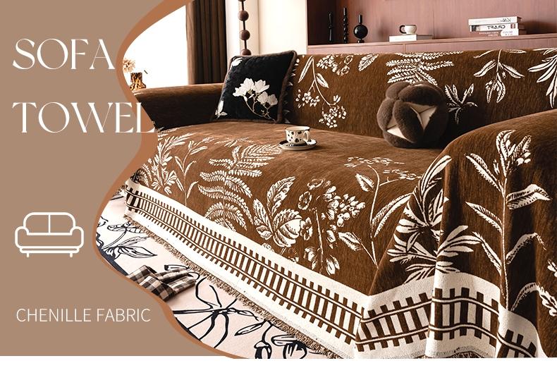 Leaf Pattern Sofa Cover, Washable Pet-Friendly Couch Protector, Comfortable Home Decor for Living Room & Bedroom, Durable Fabric Material, Sofa Couch Covers