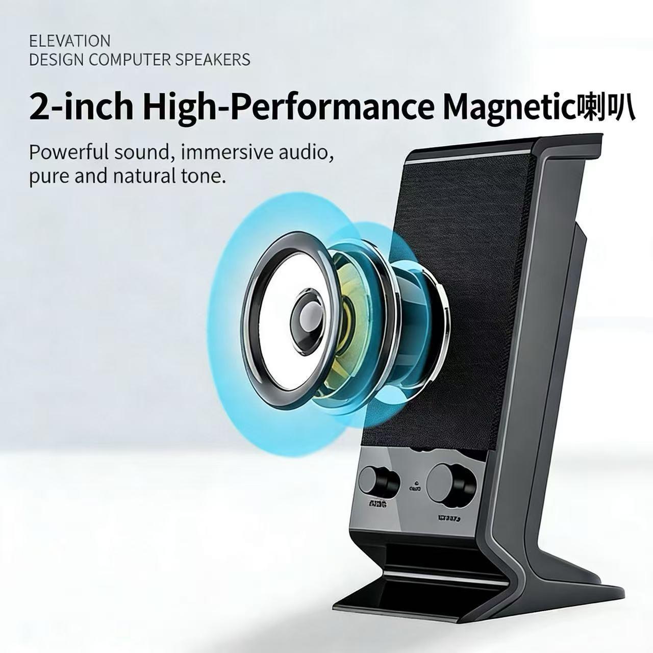 Computer wired Bluetooth desktop speaker, dual speakers, 360 ° surround sound, desktop speaker, high volume, suitable for office, gaming, watching movies, desktop audio, USB powered speaker