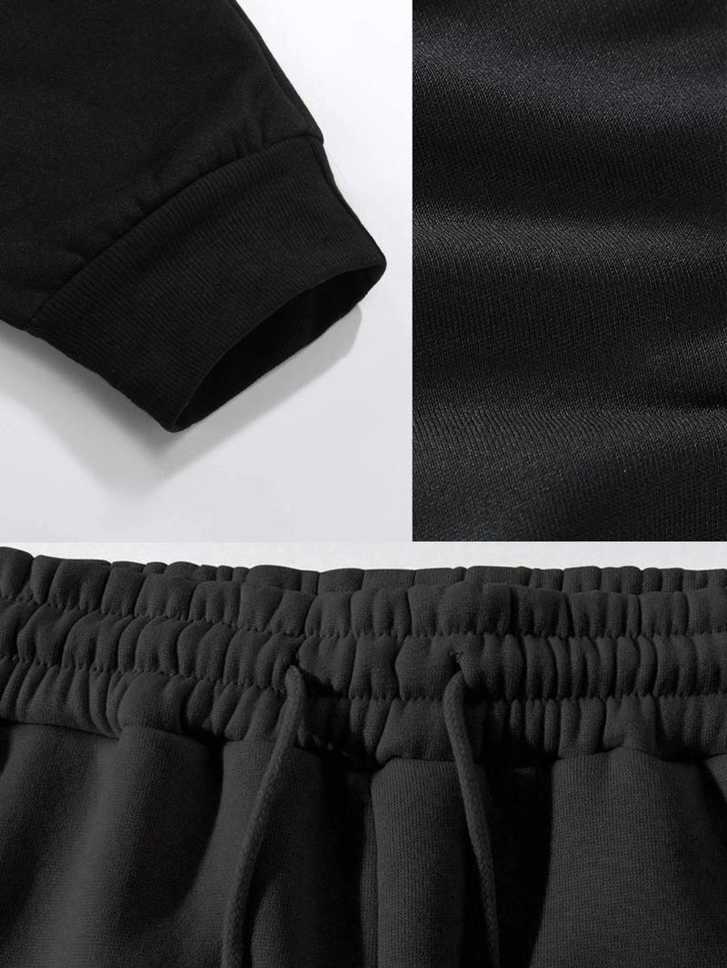 Cross Embellished Zip - Up Hoodie and Track Pants Set, Edgy Streetwear, TikTok - Trending Fashion, Streetwear Tracksuit Set