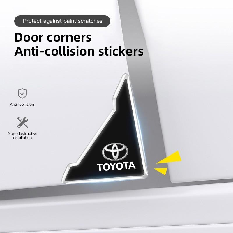 4Pcs Car Door Silicone Buffer Stickers Anticollision Anti Scratch For Toyota 86 Mirai Supra Prado Alphard Crown Vellfire Sequoia Venza Avalon Prius Camry Yaris RAV4 Highlander Sienna Reiz Auris Harrier Fortuner CHR Sticker For Cars
