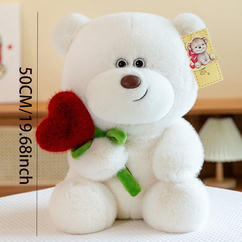 Cute Bear Plush Toy for Valentine's Day, Soft Stuffed Animal Gift for Birthday, Couple Bear Doll for Vending Machine, Single Piece Set