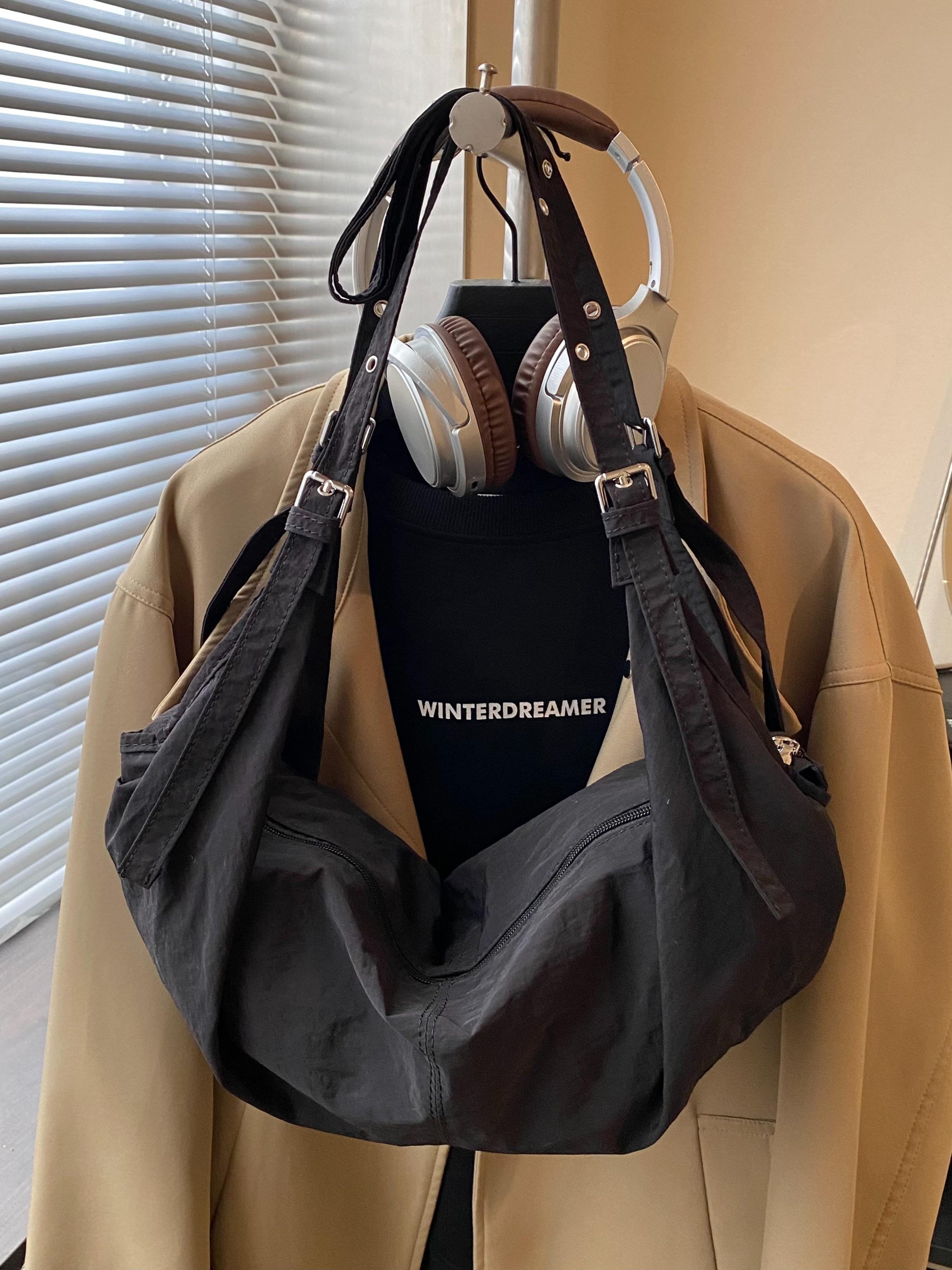 Women's Nylon Hobo Bag, Waterproof Large Capacity Shoulder Bag, Casual Lightweight Design, Ideal for Shopping and Daily Use